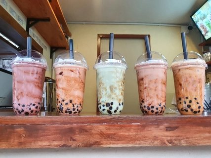 Bubble Tea mit Strohhalm