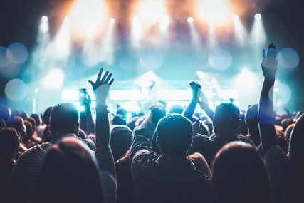 jubelnde Fans bei Rockkonzert