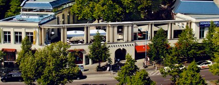 Luftaufnahme Biergarten der Pfefferberg Brauerei Berlin