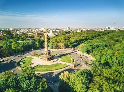 Victory column and Berlin Tiergarten, Germany