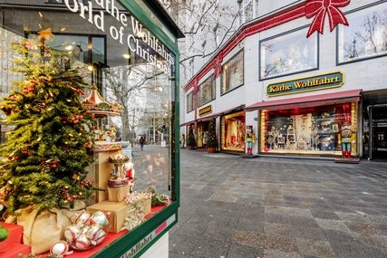 Käthe Wohlfahrt shop window outside Christmas decoration and gifts