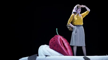 Sophie Rois fährt gegen die Wand im Deutschen Theater