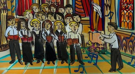 Grafik Chor in der Kirche
