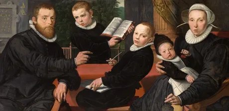 Pieter Pietersz.,Bildnis der Familie des Amsterdamer Verlegers Laurens Jacobsz.(Detail), 1598
