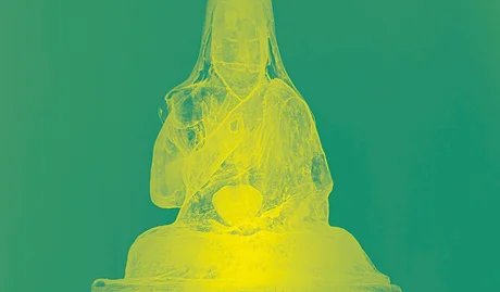 Röntgenaufnahme der zentralen Figur des Lamas im Gungervaa (mongolischer Holzschrein)