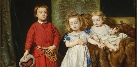 Jan Matejko, Portrait dreier Kinder des Künstlers, 1870, Ausschnitt