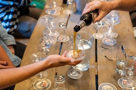Biertasting im Rahmen der Tour