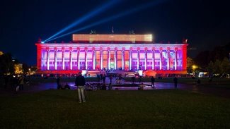 Illuminiertes Altes Museum bei der Langen Nacht der Museen