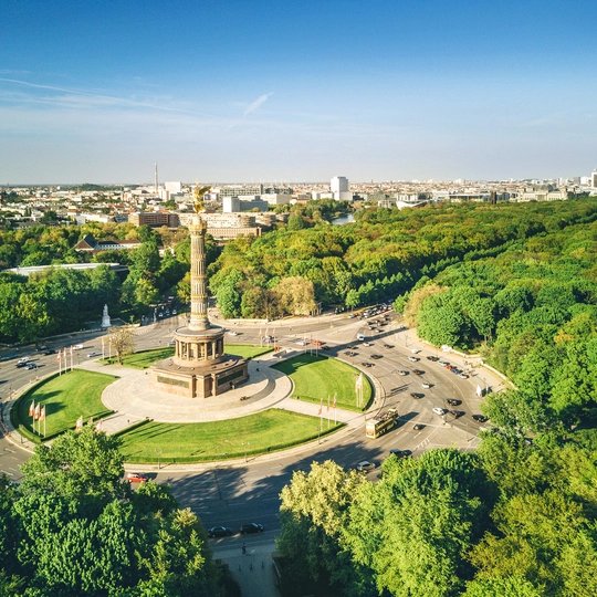 Victory column and Berlin Tiergarten, Germany