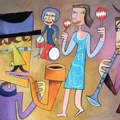 Musiker:innen, gemalt