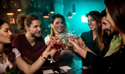 Group of people in the bar